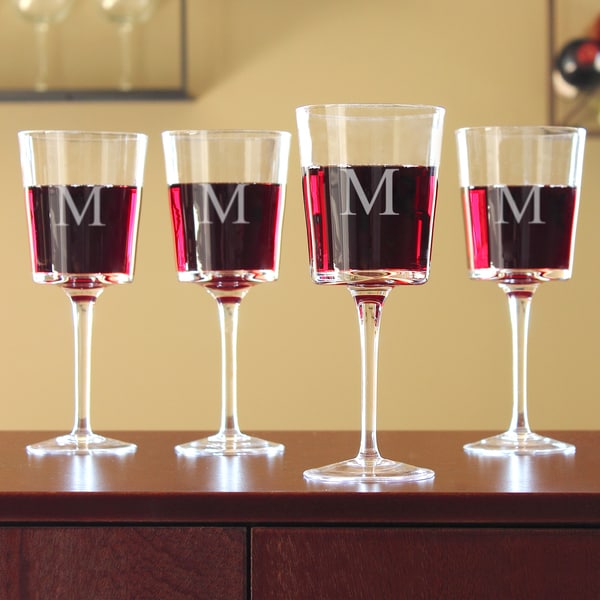 Custom Engraved Contemporary Wine Glasses (Set of 4) Wine Glasses