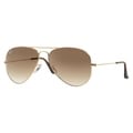 Ray-Ban Aviator 'RB3025' Unisex Gold Frame Light Brown Gradient Lens Sunglasses
