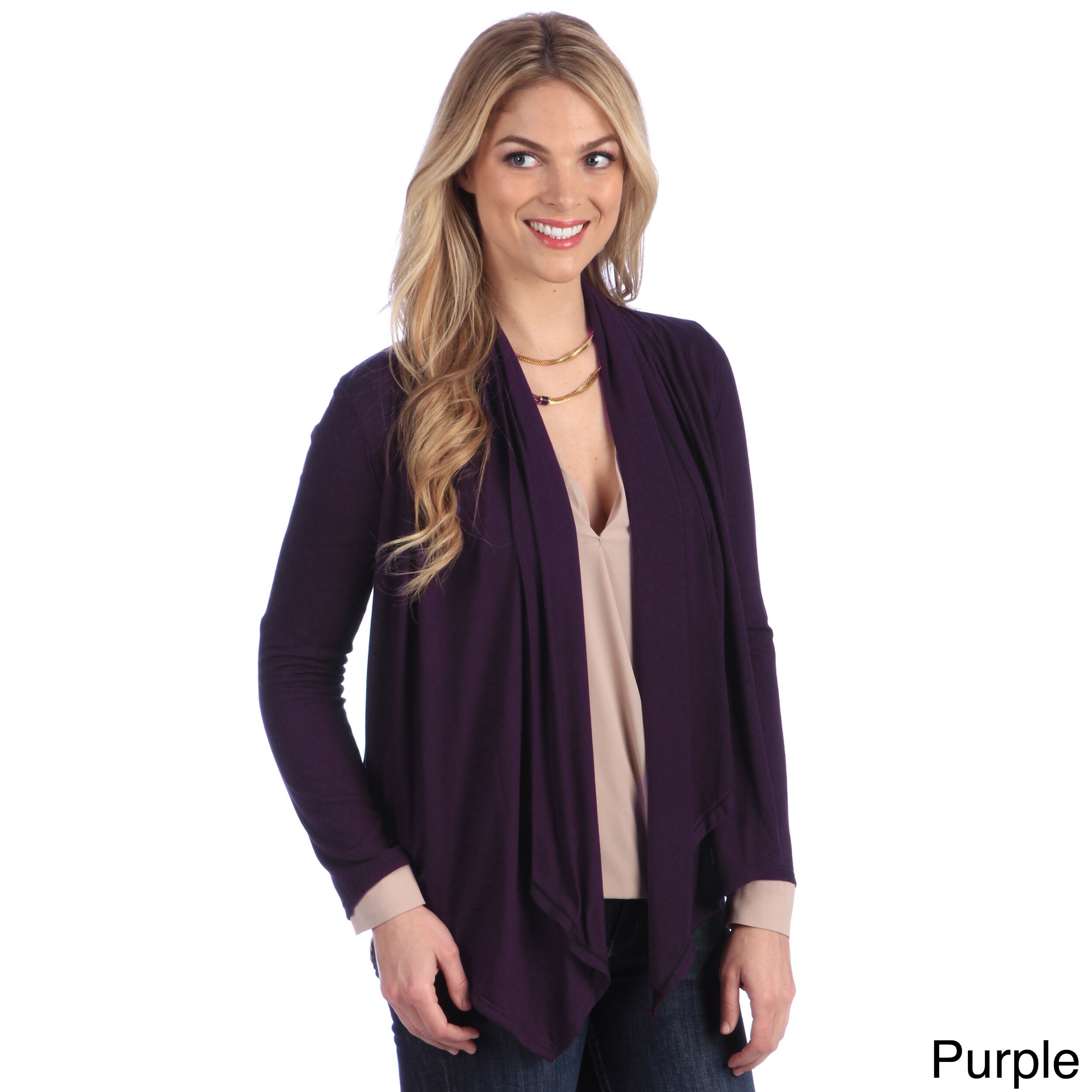 Stanzino Stanzino Womens Lace back Detailed Cardigan Purple Size L (12  14)