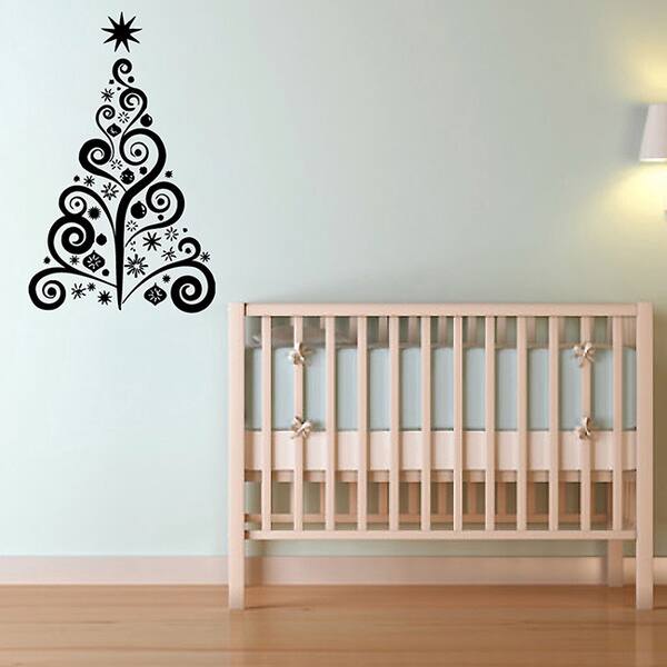 Abstract Christmas Tree Vinyl Wall Decal Shopping The
