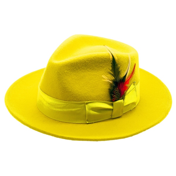 yellow fedora hat