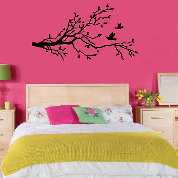 Birds Flying Near Tree Wall Vinyl Decal - Overstock - 8546782