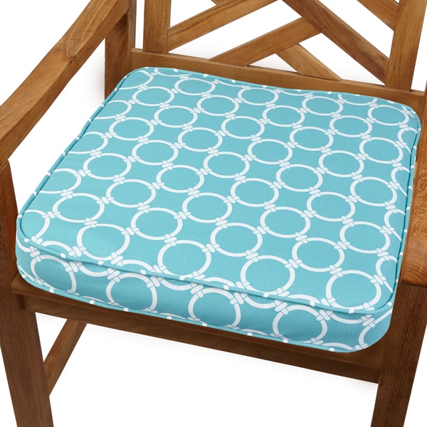 Linked Aqua 20-inch Indoor/ Outdoor Corded Chair Cushion