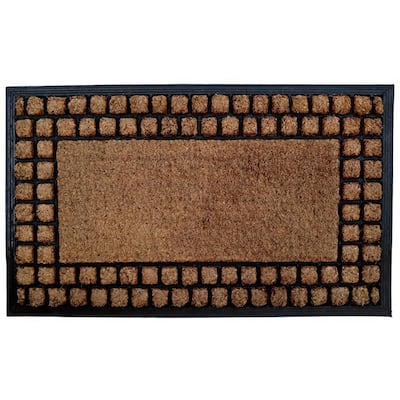 Checker Border Coir/ Rubber Door Mat - Door Mat