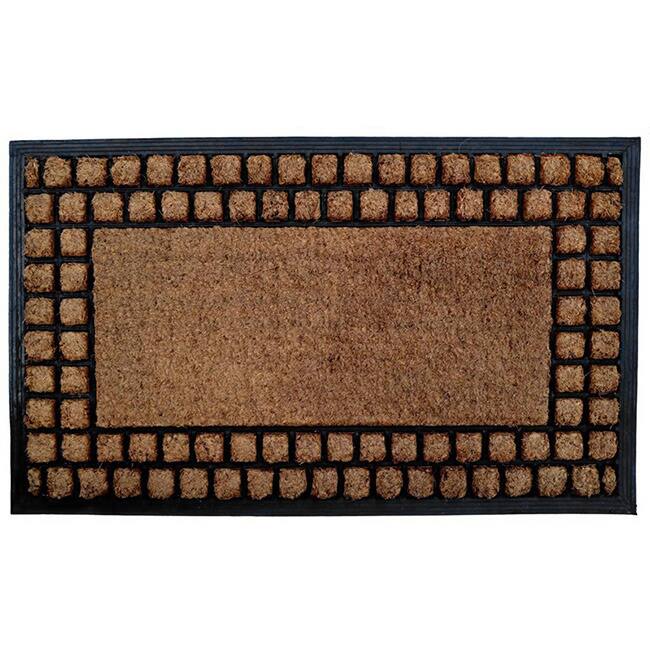 Checker Border Coir/ Rubber Door Mat - Door Mat