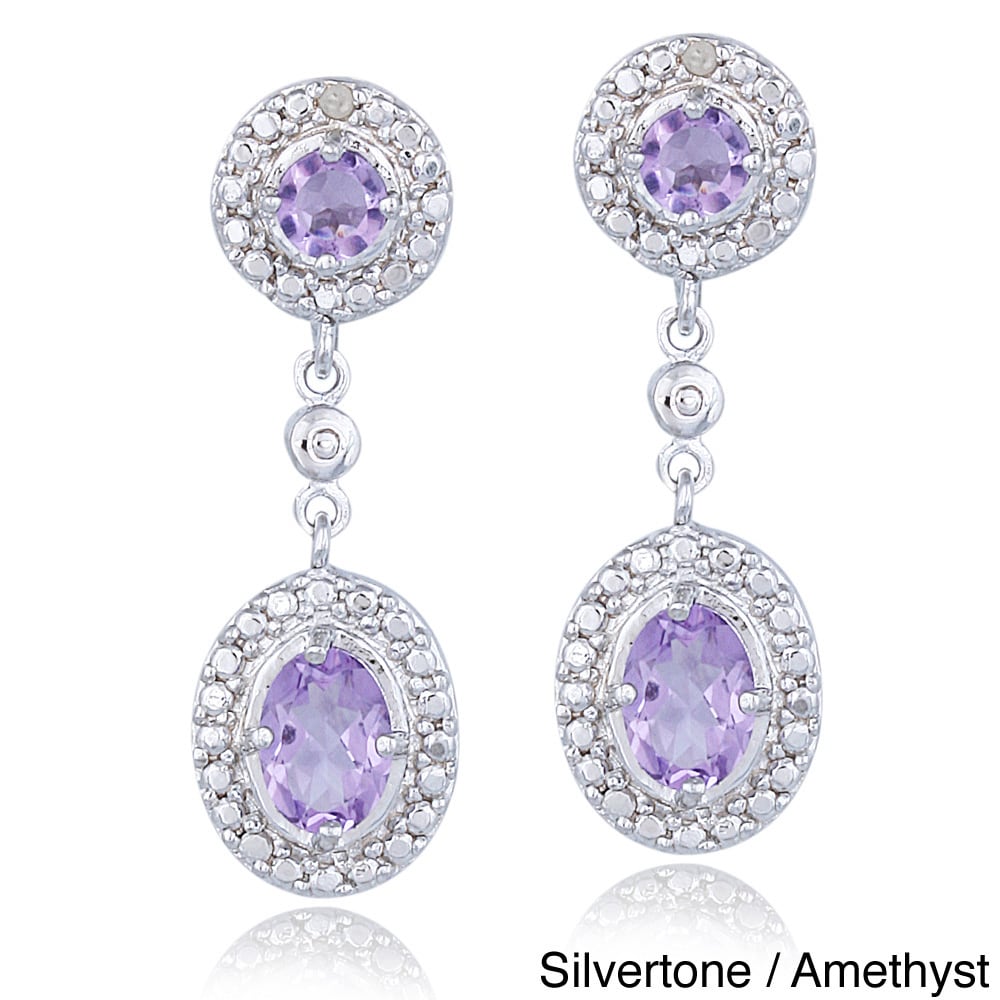 Glitzy Rocks Gemstone And Diamond Accent Dangle Earrings (I-J, I2-I3 ...