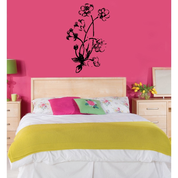 Shop Beautiful Flowers Vinyl Wall Decal - Overstock - 8547300