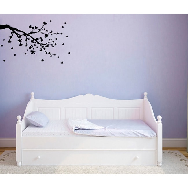 Sakura Tree Vinyl Wall Decal (Glossy blackEasy to applyDimensions 25 inches wide x 35 inches long )