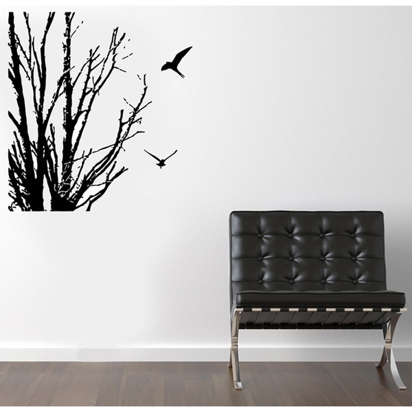 Shop Birds Near Winter Branches Vinyl Wall Decal Free Shipping On