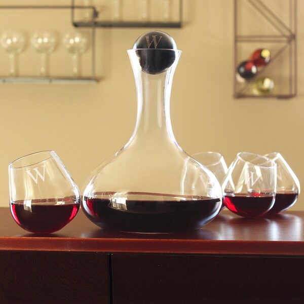 Shop Custom Engraved Wine Decanter And Tipsy Tasters Set