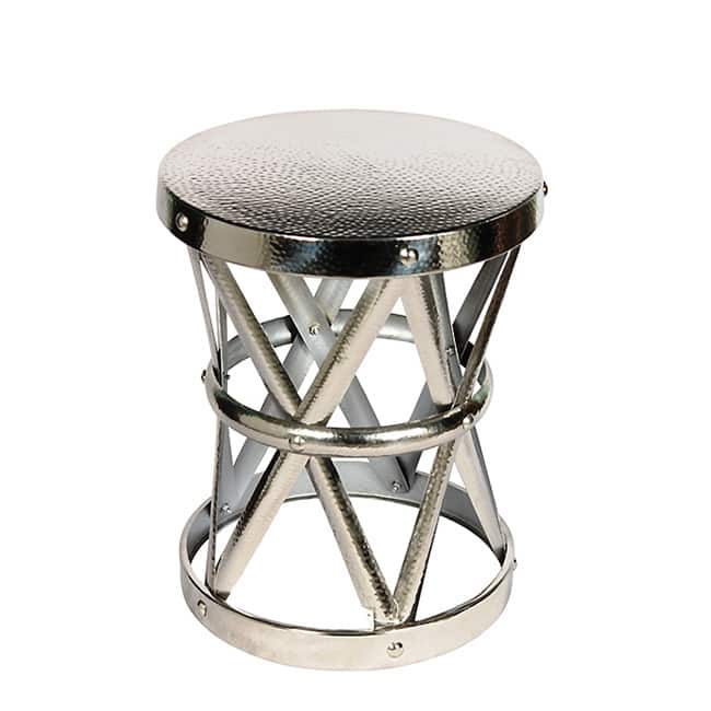 Hammered Drum Cross Nickel Table/Stool