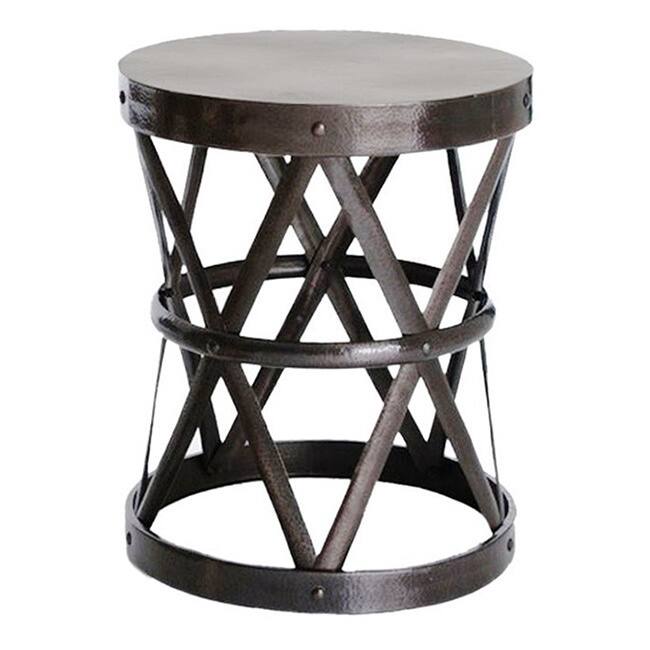 Hammered Drum Cross Dark Bronze Table/Stool