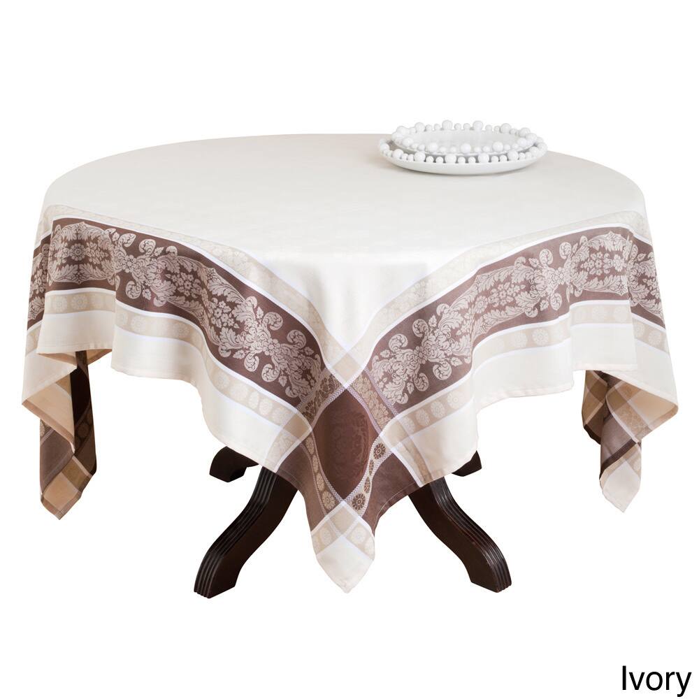 Polyester Jacquard 72-inch Square Tablecloth