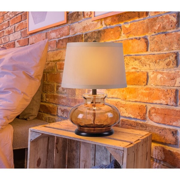 Jessup 21" Table Lamp - Brown Glass