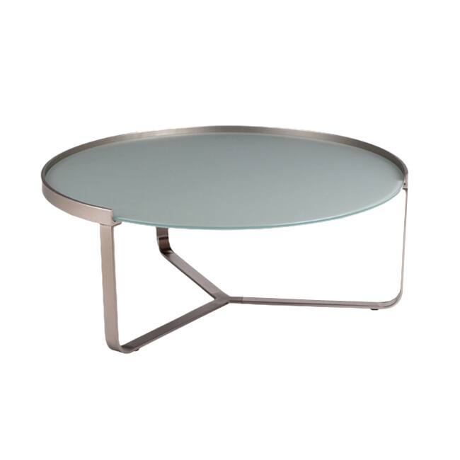 Modern Frosted Glass Nickel Coffee Table