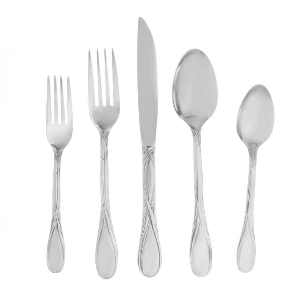 Soft Shine Stainless 45 Piece Flatware Set