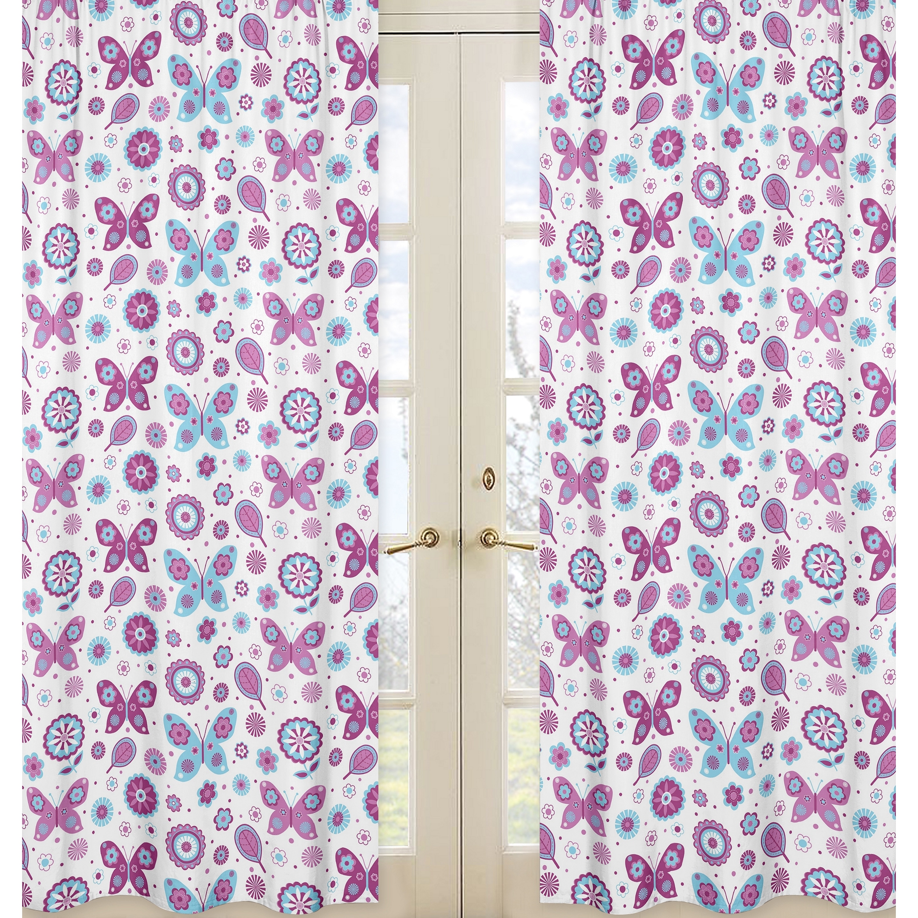 Spring Garden Print 84 Inch Curtain Panels (set Of 2)