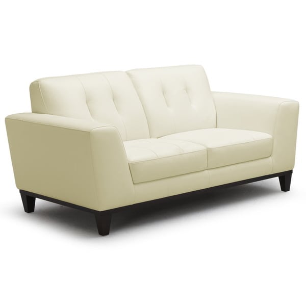 Baxton Studio Pilkson Ivory Leather Modern Loveseat