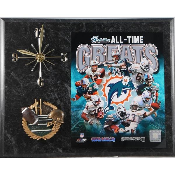 Miami Dolphins All Time Greats Clock Football