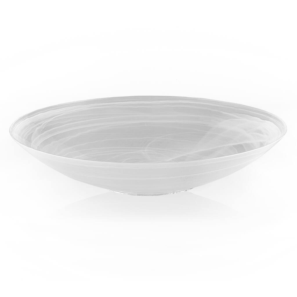 White 15-inch Alabaster Bowl