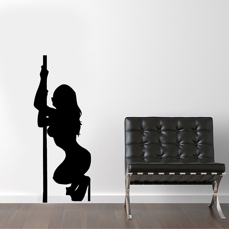 Pole Dancer Vinyl Wall Decal (Glossy blackEasy to applyDimensions 25 inches wide x 35 inches long )