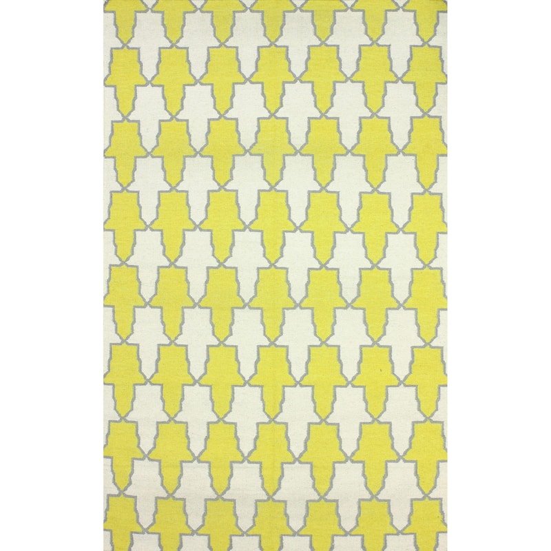 Nuloom Flatweave Modern Trellis Wool Area Rug - 5' x 8' - Yellow/Ivory