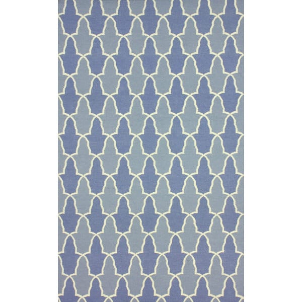 slide 2 of 17, Nuloom Flatweave Modern Trellis Wool Area Rug 5' x 8' - Blue