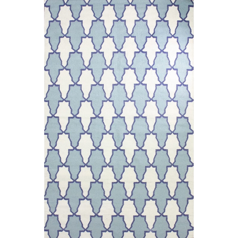 Nuloom Flatweave Modern Trellis Wool Area Rug - 5' x 8' - Grey