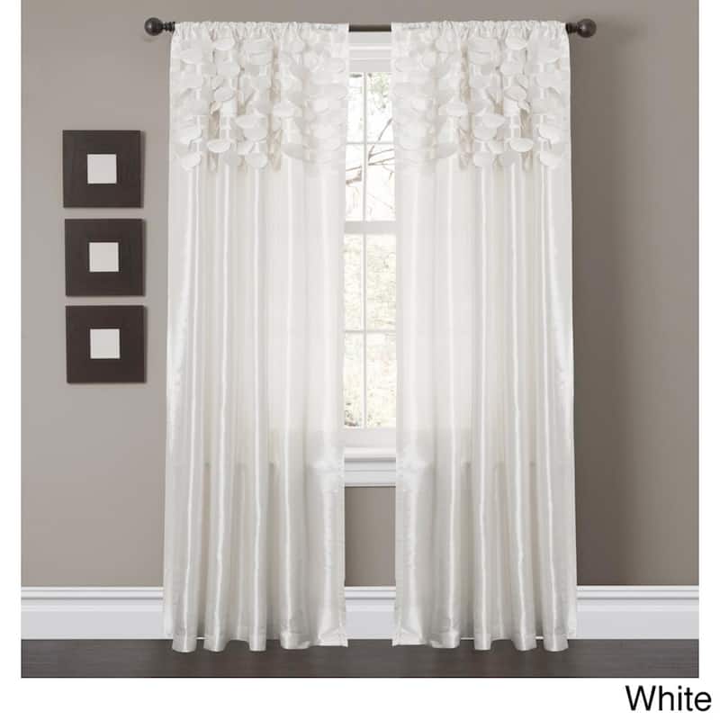 Lush Decor Circle Dream Curtain Panels (Set of 2) - 54"w x 84"l - White