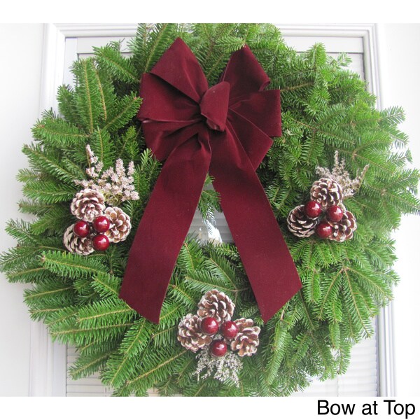 Shop 24inch Fresh Maine Balsam Burgundy Traditional Country Wreath