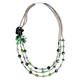 preview thumbnail 5 of 9, Handmade Delightful Green Bouquet of Stone Shell Multi Strand Beaded Necklace (Thailand)