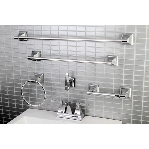 Shop Modern Square Chrome Metal Faucet Towel Rack Bathroom ...