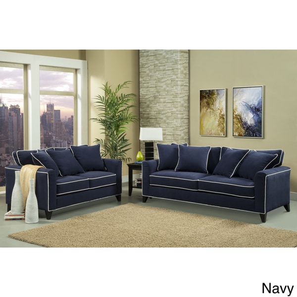 Furniture of America Alton Contemporary Chenille Sofa & Loveseat Set Furniture of America Sofas & Loveseats