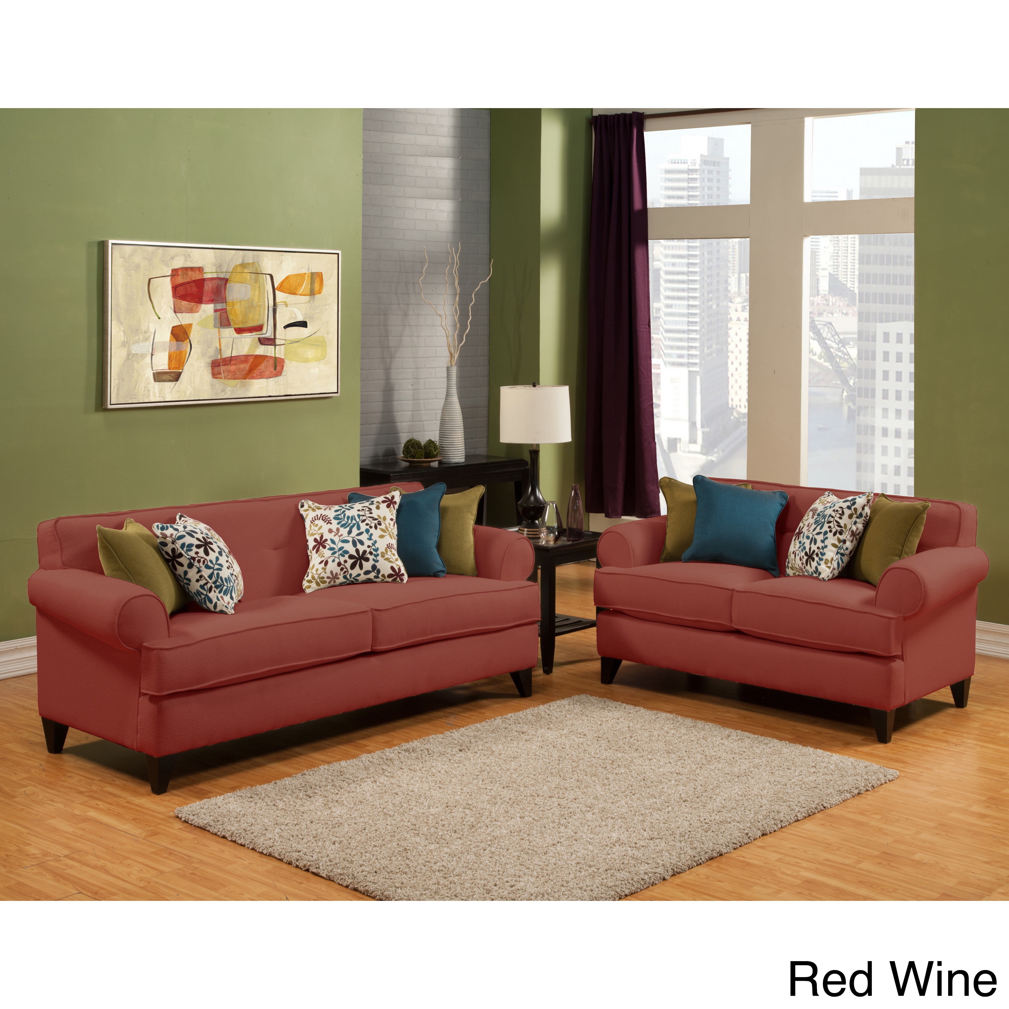 Furniture Of America Kenzi Chenille Fabric Sofa   Loveseat Set