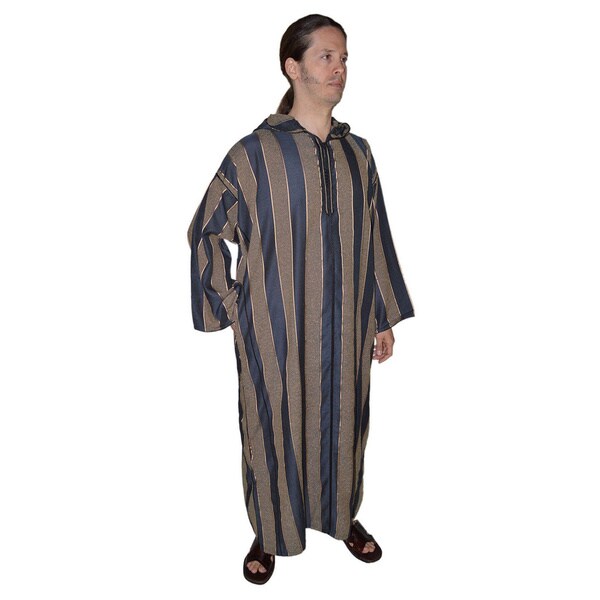 Handmade Hand-embroidered Men's Moroccan Djellaba (Morocco). Opens flyout.