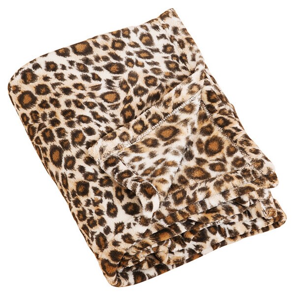 Denali Black and Brown Leopard Print Throw Blanket