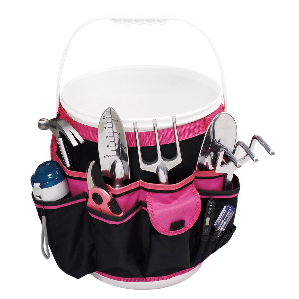 Pink Hanging Pocket Organizer for Buckets - Pink