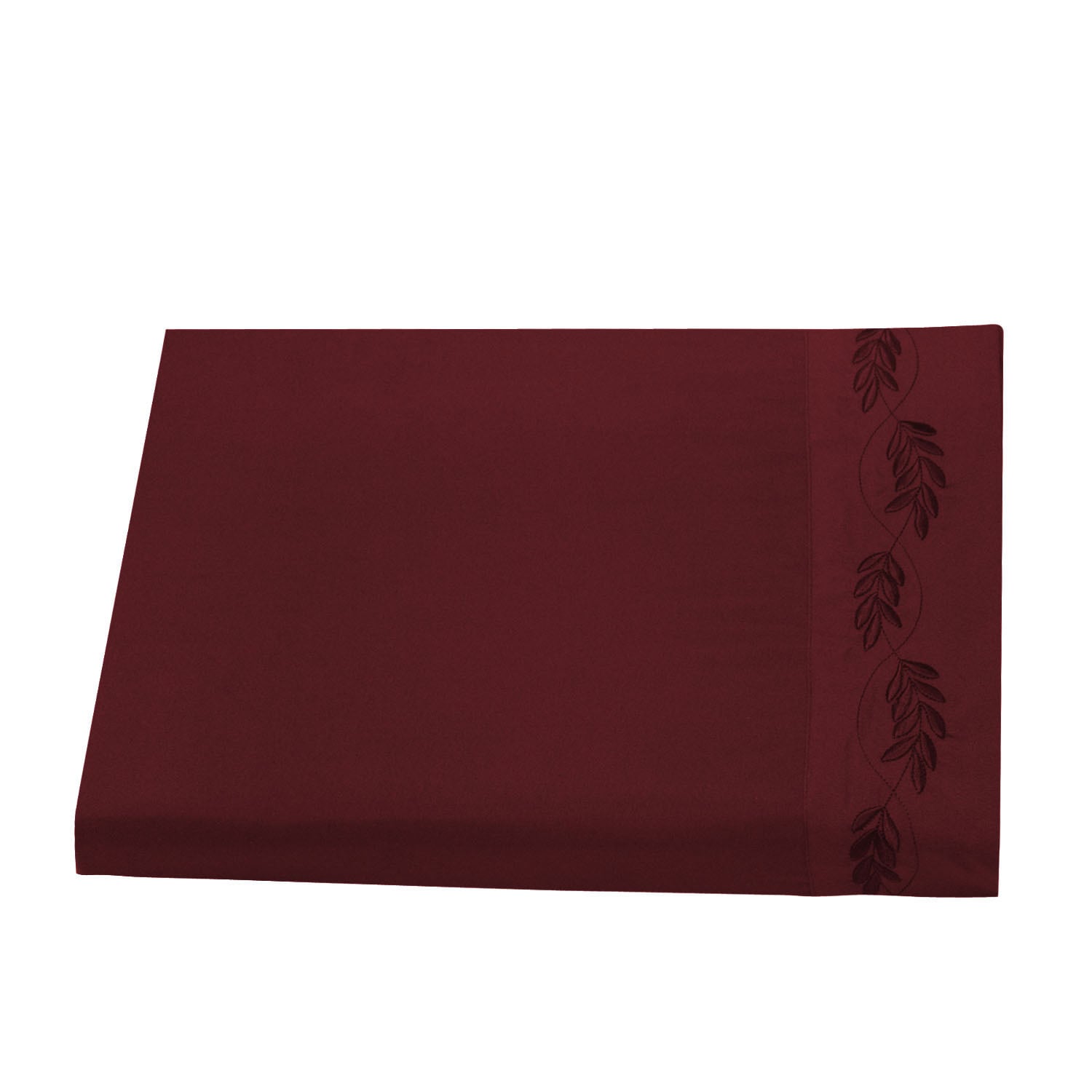 Microfiber Solid Emboidered Vine And Leaf Sheet Set