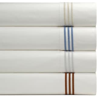 Pointehaven Long Staple Cotton Embroidered Percale Oversized Percale Cooling 4 pc Sheet Set