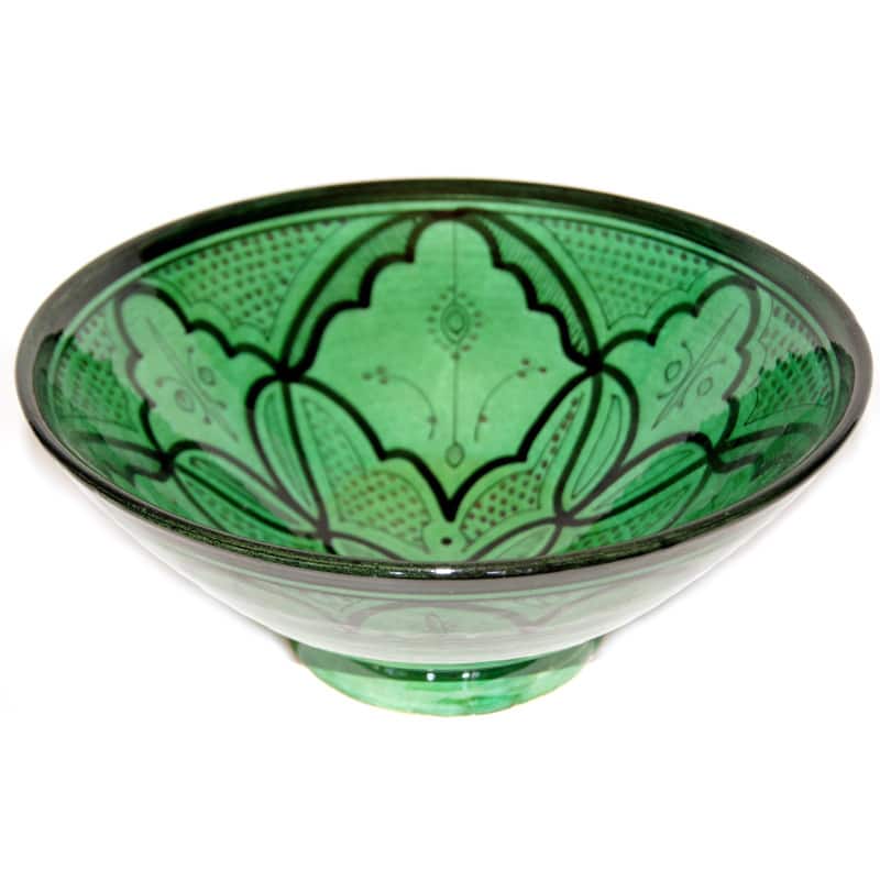 Handmade Moroccan Green Ceramic Serving Bowl (Morocco)