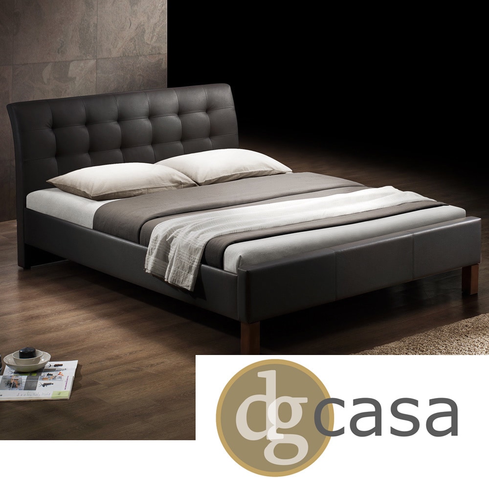 Dg Casa Dg Casa Kingston Dark Brown Upholstered Bed Brown Size Queen