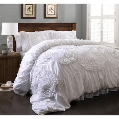 Lush Decor Serena Texture Floral 3-piece Comforter Set