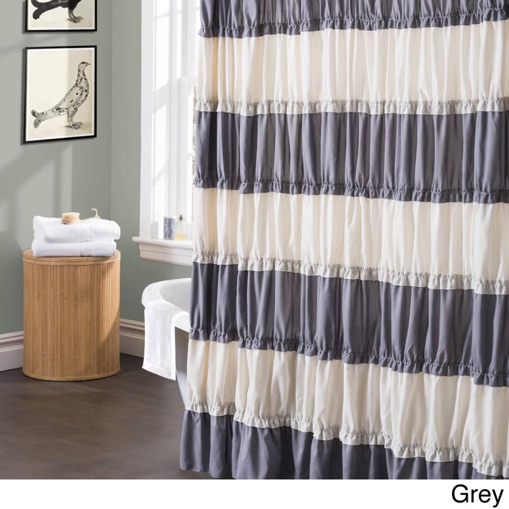 Lush Decor Isla Ruffled Flounced Shower Curtain