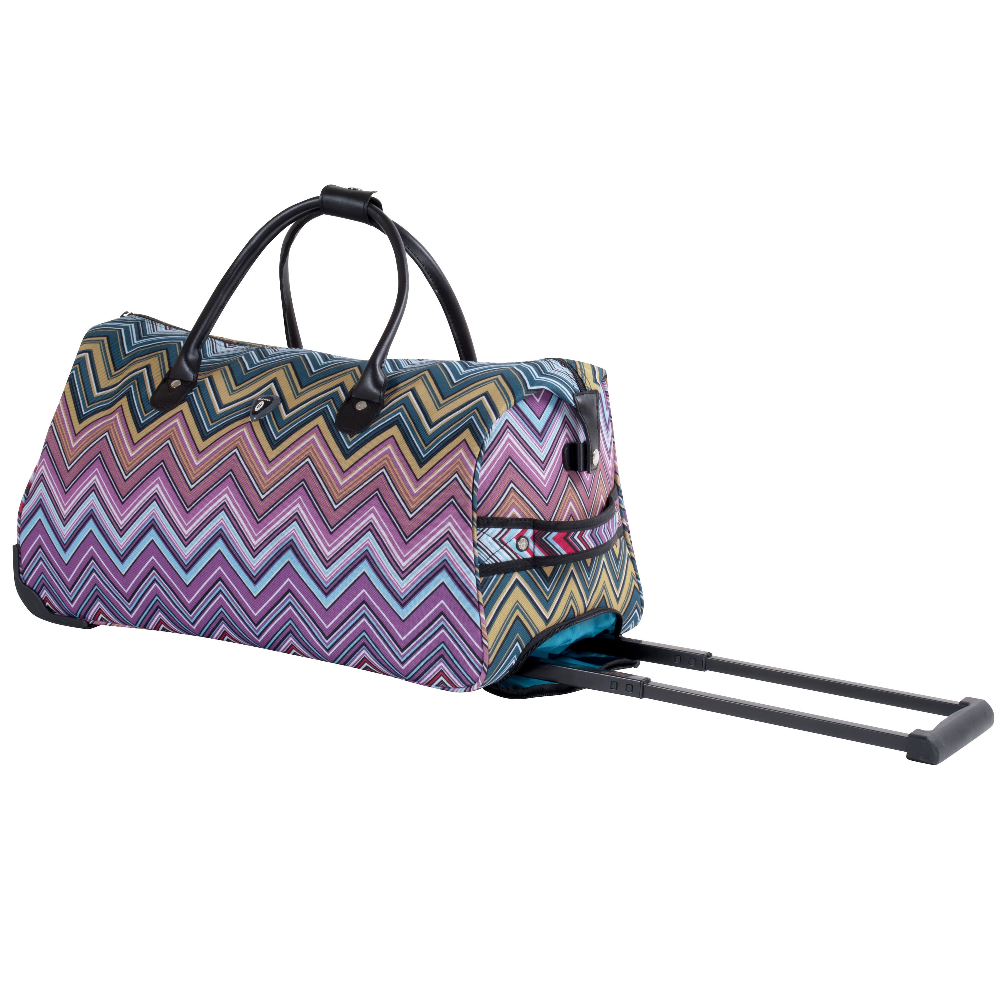 Calpak Soho Pink Chevron 21 inch Carry On Rolling Upright Duffel Bag