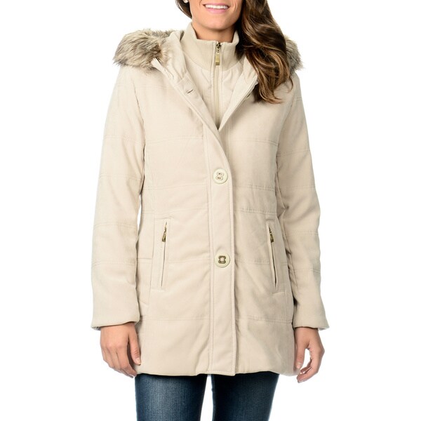 Fleet Street Women's Novelty Button Mole Skin Coat - Overstock ...