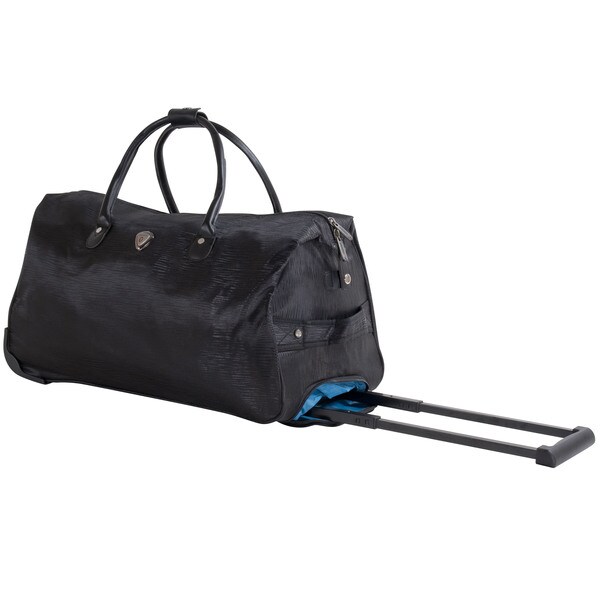Calpak Soho Black Grain 21inch CarryOn Rolling Upright Duffel Bag
