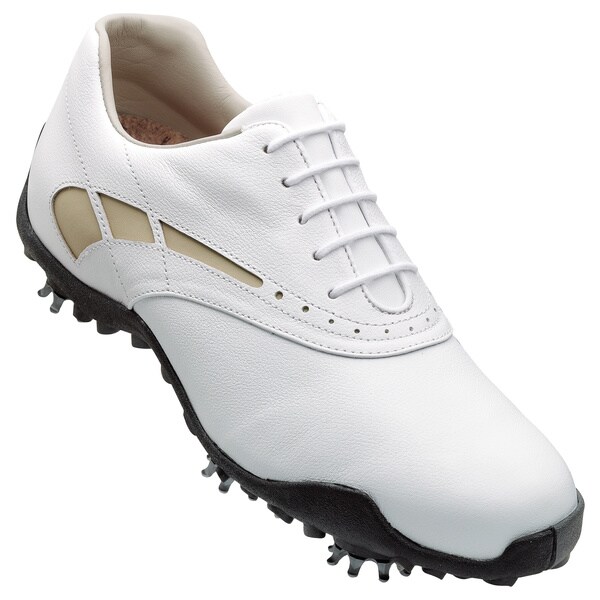 Footjoy Lopro Collection Ladies White and Taupe Golf Shoes - Free ...