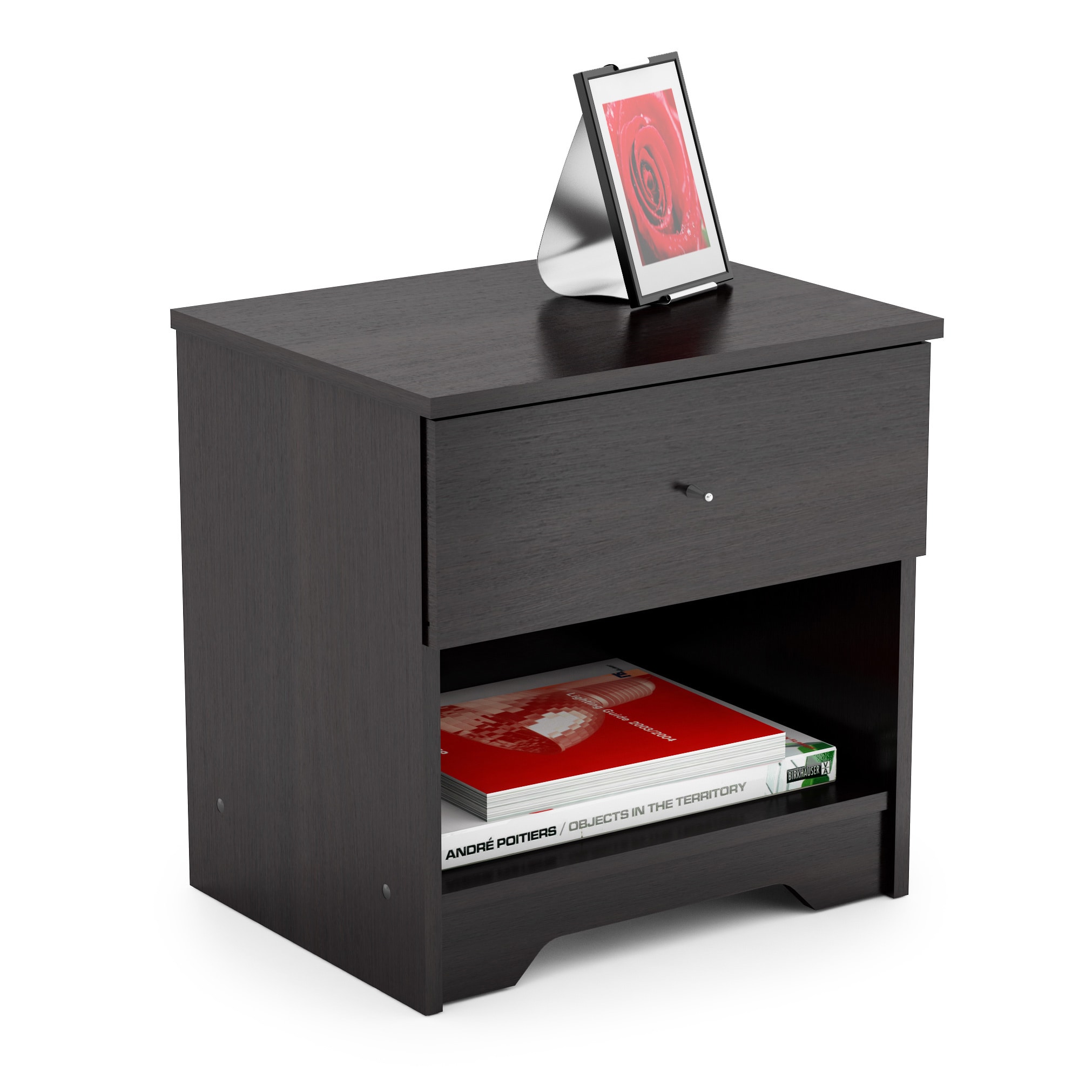 Sonax N 105 lpb Ravenwood Black Plateau Nightstand Black Size 1 drawer