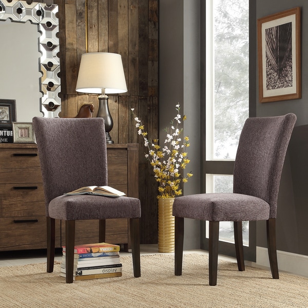 INSPIRE Q Catherine Dark Grey Chenille Parsons Dining Chair (Set of 2