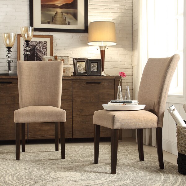 INSPIRE Q Catherine Tan Linen Parsons Dining Chair (Set of 2) - Free